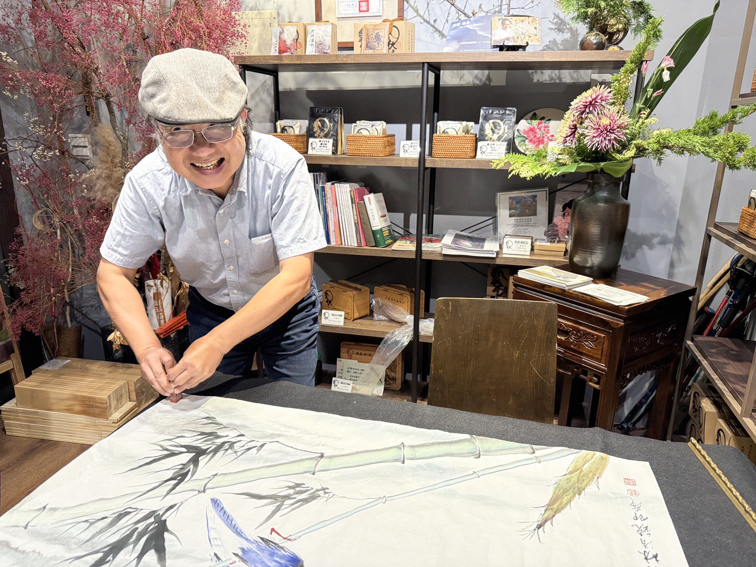 藝術家- 林清境 現場揮毫紀錄。