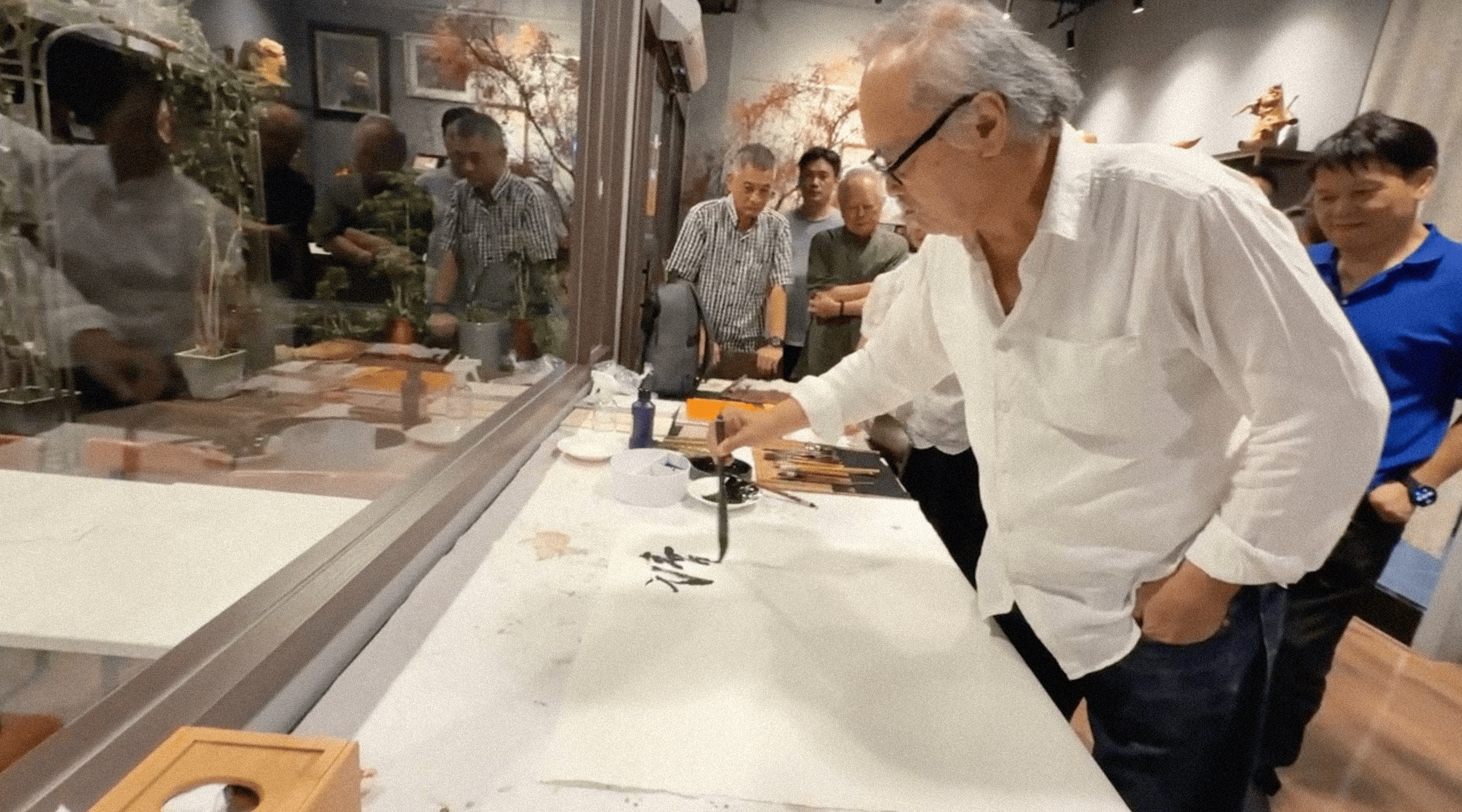 藝術家-賴威嚴 現場揮毫紀錄。